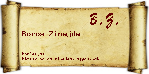 Boros Zinajda névjegykártya
